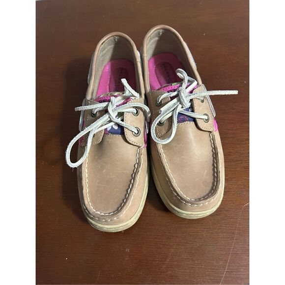 Sperry topsider bluefish leather linen rose boat shoes size 6 - Picture 2 of 10